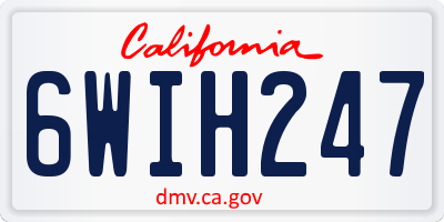 CA license plate 6WIH247