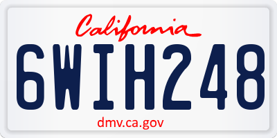 CA license plate 6WIH248