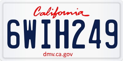 CA license plate 6WIH249