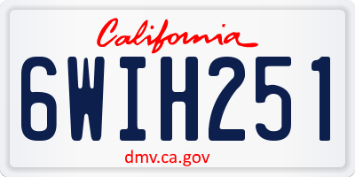 CA license plate 6WIH251