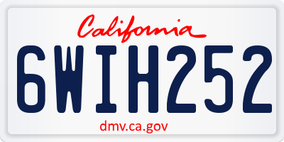 CA license plate 6WIH252