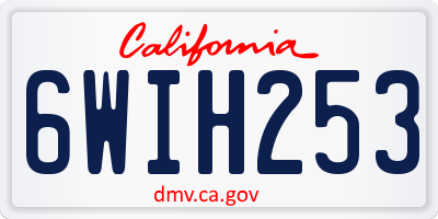 CA license plate 6WIH253