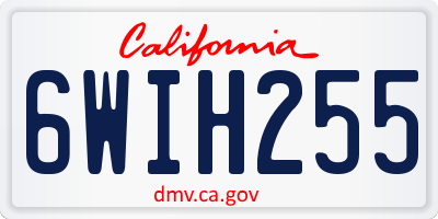 CA license plate 6WIH255
