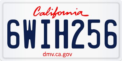CA license plate 6WIH256