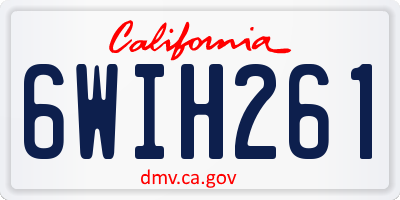 CA license plate 6WIH261