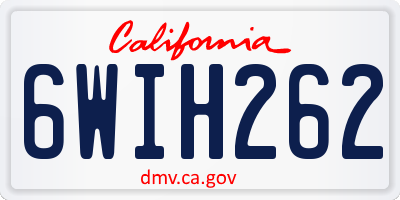 CA license plate 6WIH262