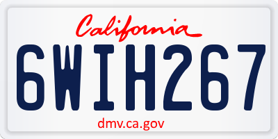 CA license plate 6WIH267