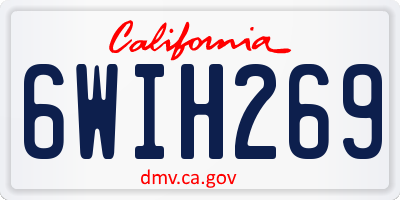 CA license plate 6WIH269