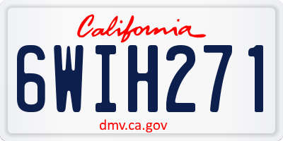 CA license plate 6WIH271