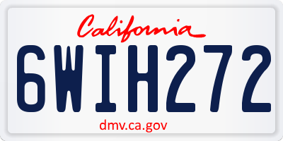 CA license plate 6WIH272