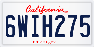 CA license plate 6WIH275