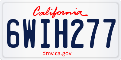 CA license plate 6WIH277