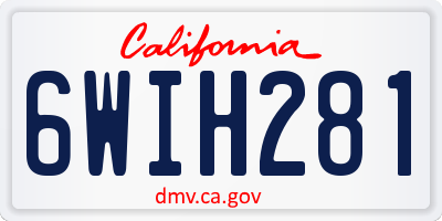 CA license plate 6WIH281