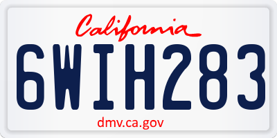 CA license plate 6WIH283