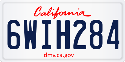 CA license plate 6WIH284