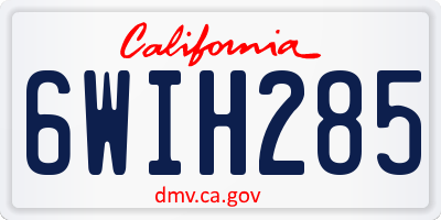 CA license plate 6WIH285