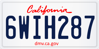 CA license plate 6WIH287