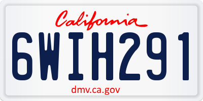 CA license plate 6WIH291