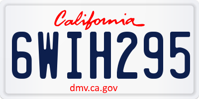 CA license plate 6WIH295