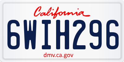 CA license plate 6WIH296