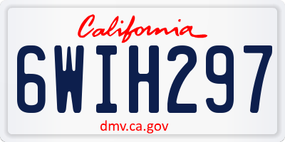 CA license plate 6WIH297