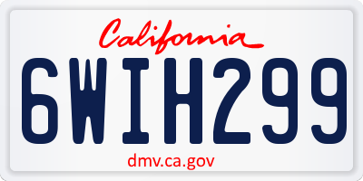 CA license plate 6WIH299