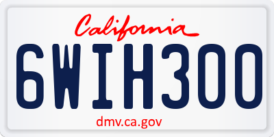 CA license plate 6WIH300