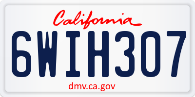 CA license plate 6WIH307