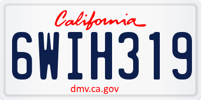 CA license plate 6WIH319