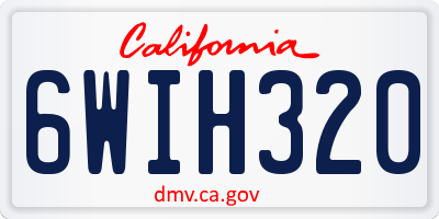 CA license plate 6WIH320