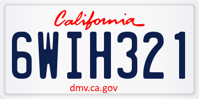 CA license plate 6WIH321