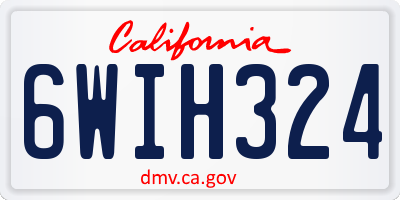 CA license plate 6WIH324