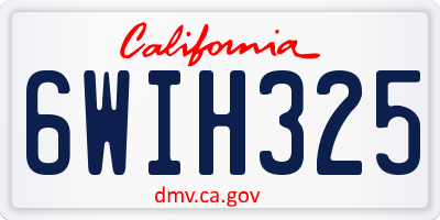 CA license plate 6WIH325