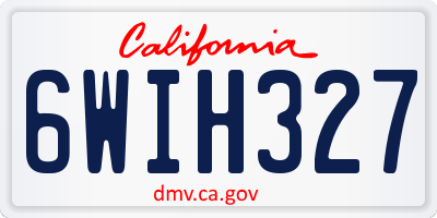 CA license plate 6WIH327