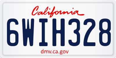 CA license plate 6WIH328