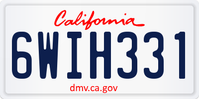 CA license plate 6WIH331