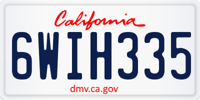 CA license plate 6WIH335