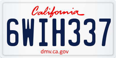 CA license plate 6WIH337