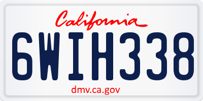 CA license plate 6WIH338