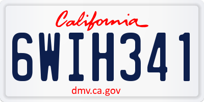 CA license plate 6WIH341