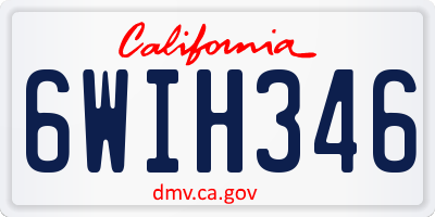 CA license plate 6WIH346