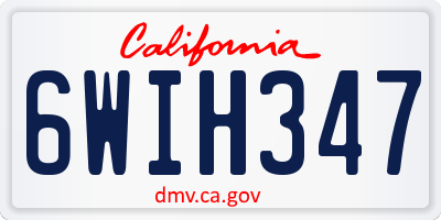 CA license plate 6WIH347