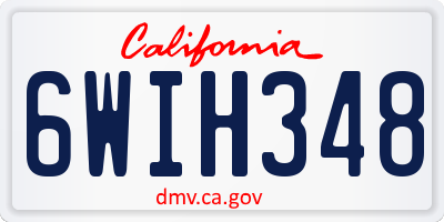 CA license plate 6WIH348