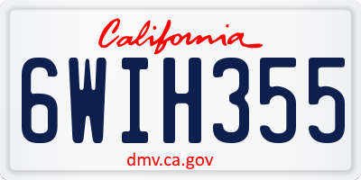 CA license plate 6WIH355