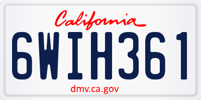 CA license plate 6WIH361