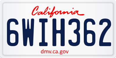 CA license plate 6WIH362
