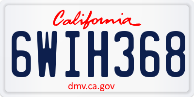 CA license plate 6WIH368