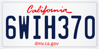 CA license plate 6WIH370