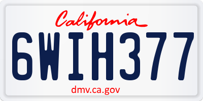 CA license plate 6WIH377