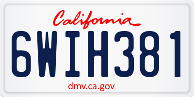 CA license plate 6WIH381